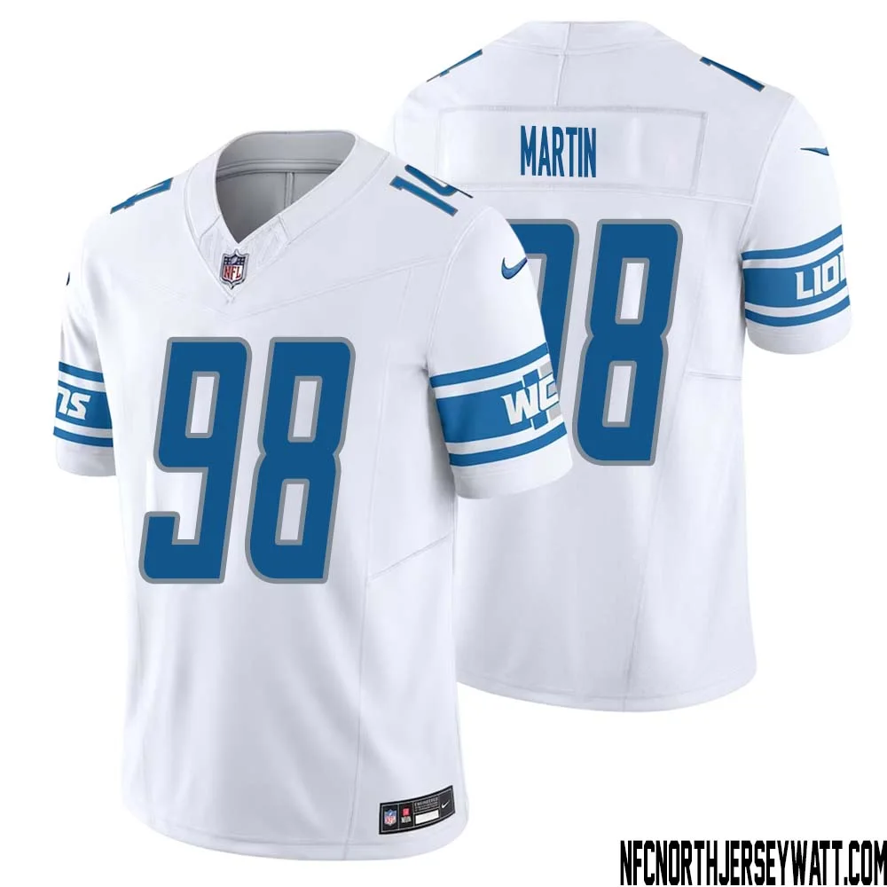 Brodric Martin No 98 Men White Detroit Lions Vapor F.U.S.E. Limited Jersey