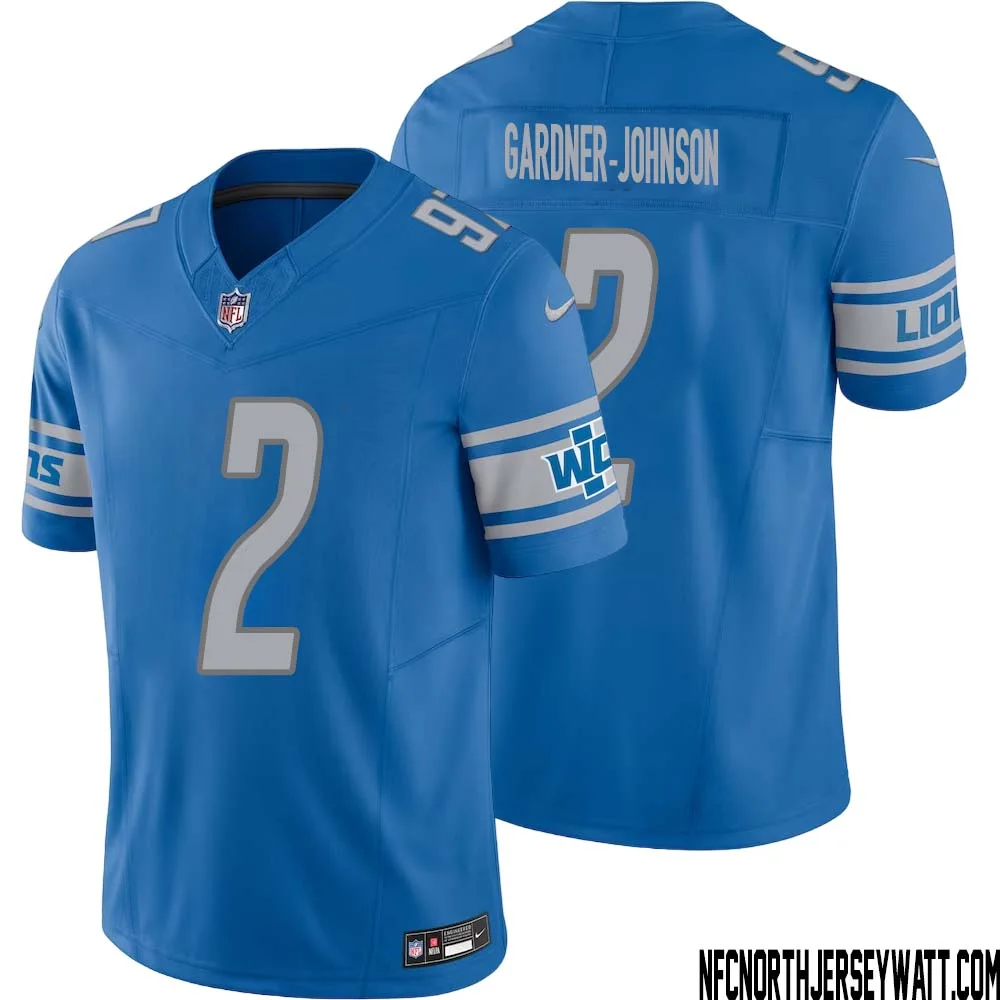 C.J. Gardner Johnson No 2 Men Blue Detroit Lions Vapor F.U.S.E. Limited Jersey