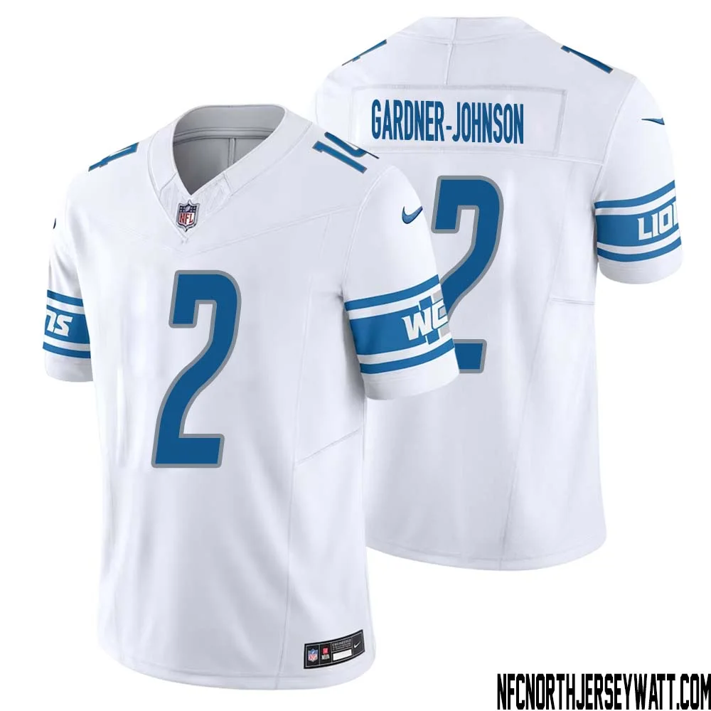 C.J. Gardner Johnson No 2 Men White Detroit Lions Vapor F.U.S.E. Limited Jersey 1