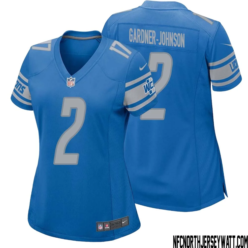 C.J. Gardner Johnson No 2 Women Blue Detroit Lions Player Home Game Jersey