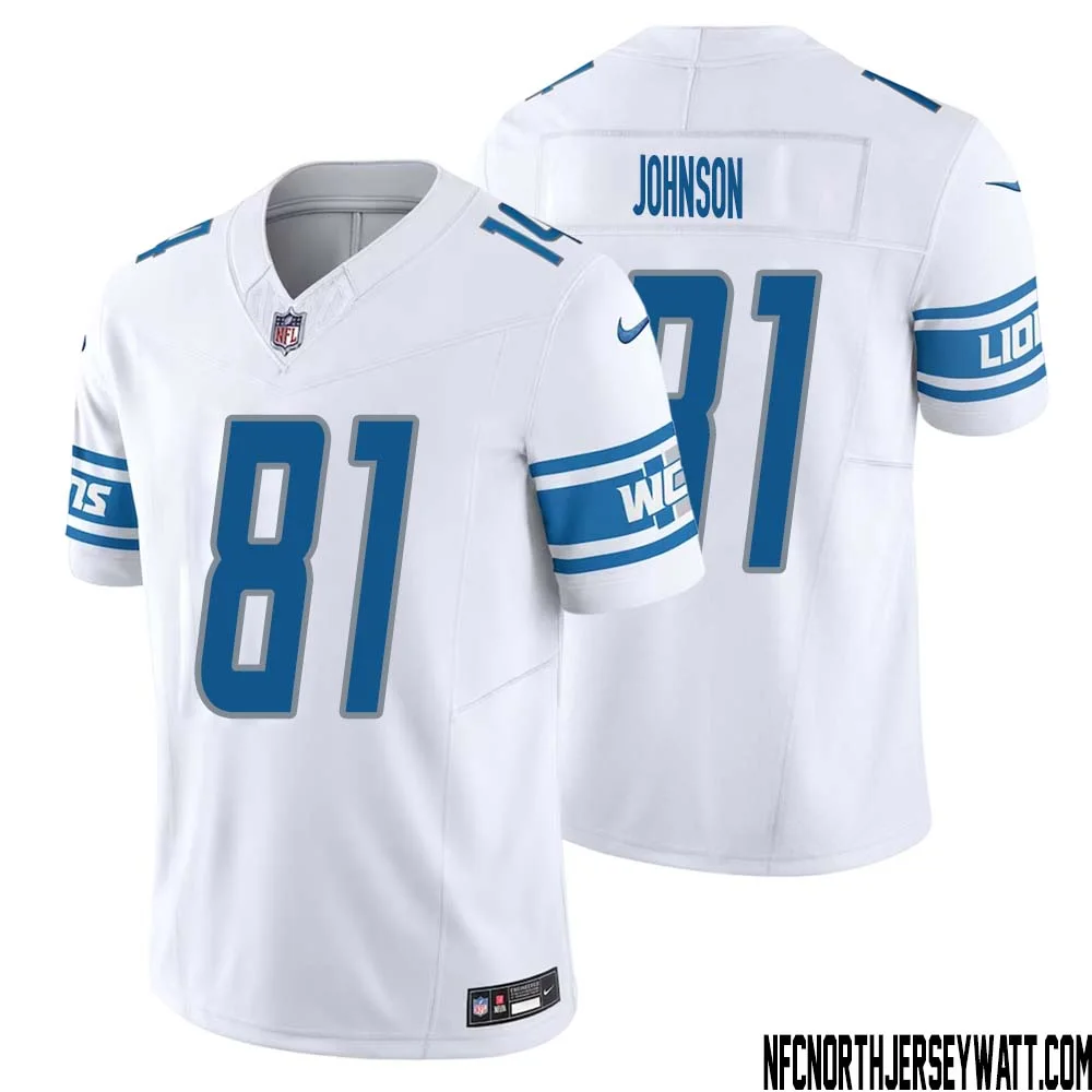 Calvin Johnson No 81 Men White Detroit Lions Vapor F.U.S.E. Limited Jersey 1