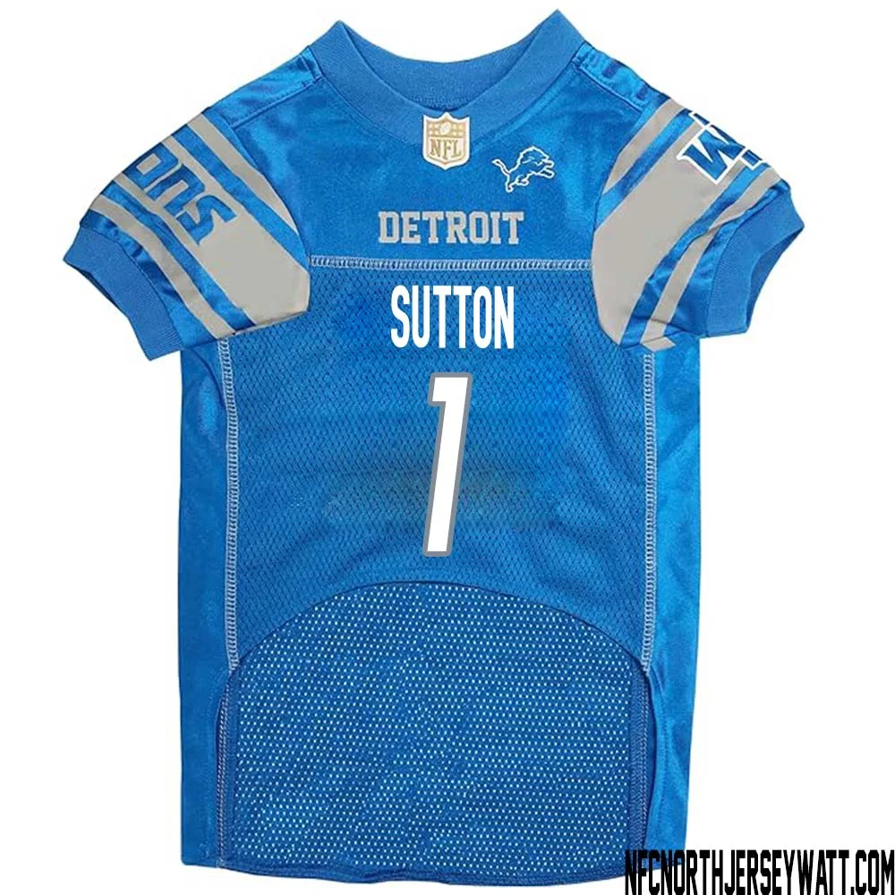 Cameron Sutton No 1 Blue Detroit Lions Dog Jersey 1