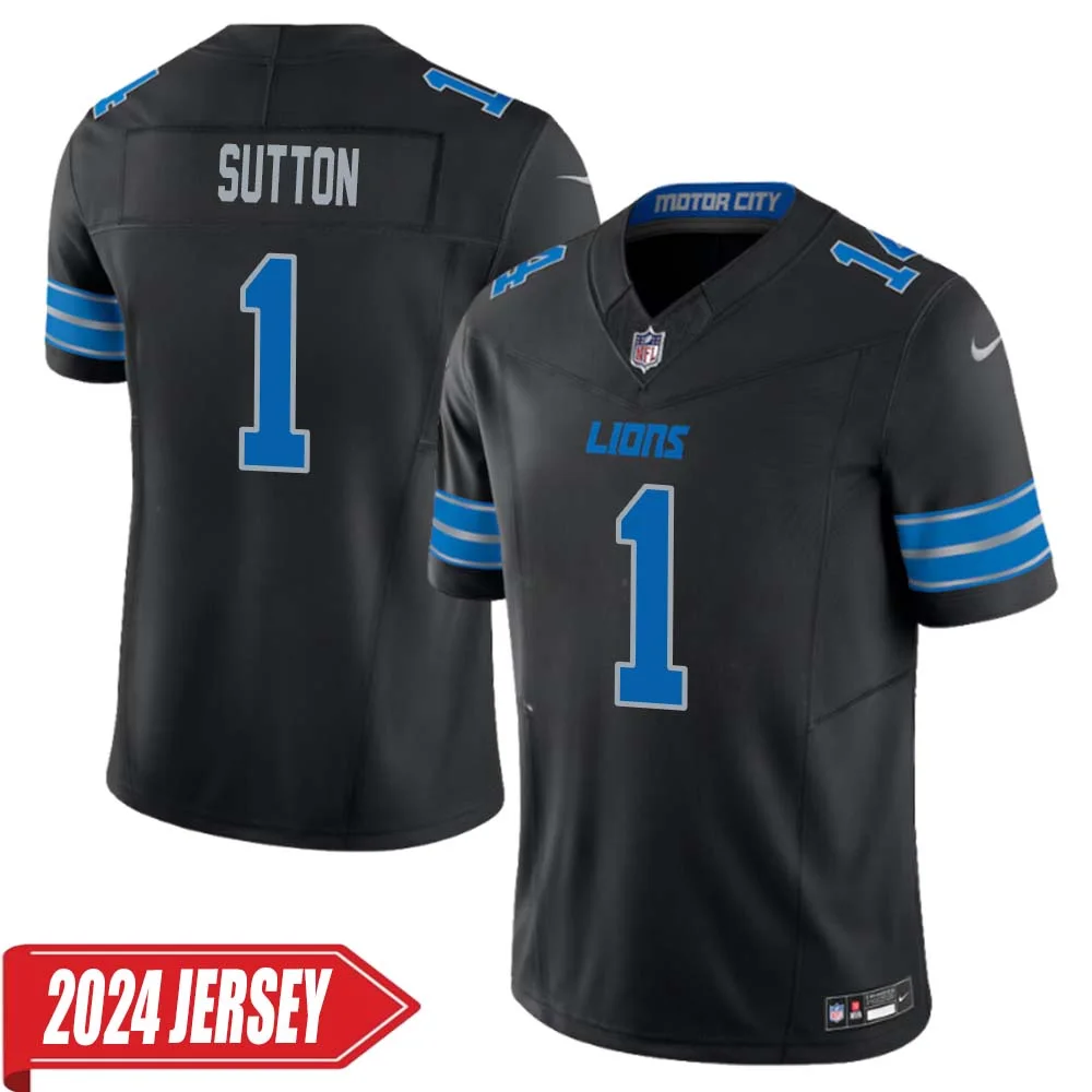 Cameron Sutton No 1 Men s Detroit Lions 2nd Alternate Vapor F.U.S.E. Limited 2024 Jersey Black