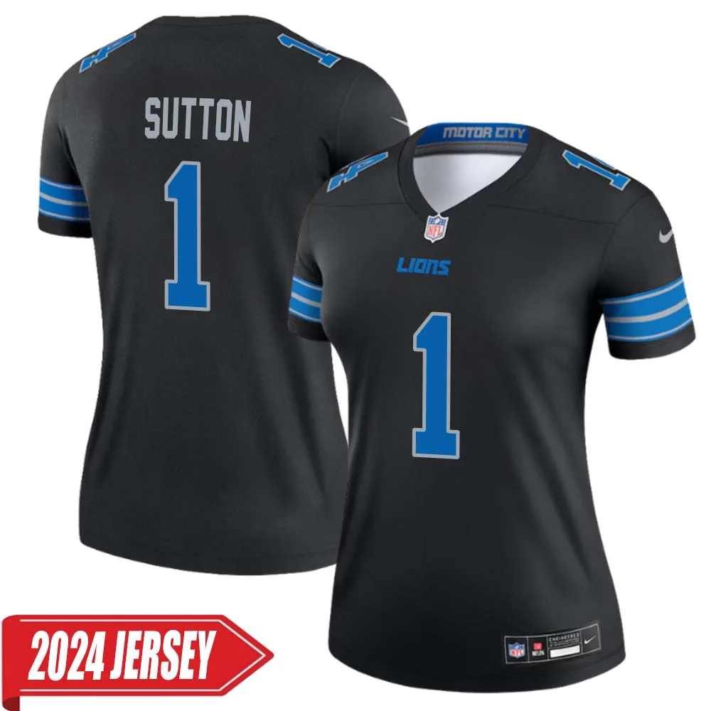 Cameron Sutton No 1 Woman s Detroit Lions 2nd Alternate Vapor F.U.S.E. Limited 2024 Jersey Black