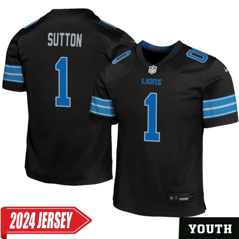 Cameron Sutton No 1 Youth s Detroit Lions 2nd Alternate Vapor F.U.S.E. Limited 2024 Jersey Black
