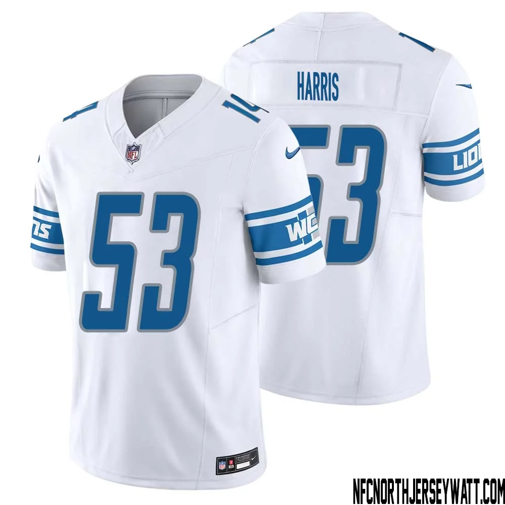 Charles Harris No 53 Men White Detroit Lions Vapor F.U.S.E. Limited Jersey 1