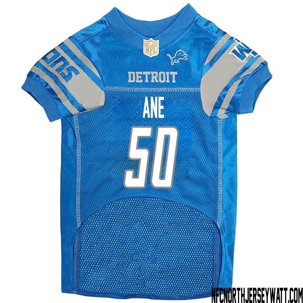 Charlie Ane No 50 Blue Detroit Lions Dog Jersey 1