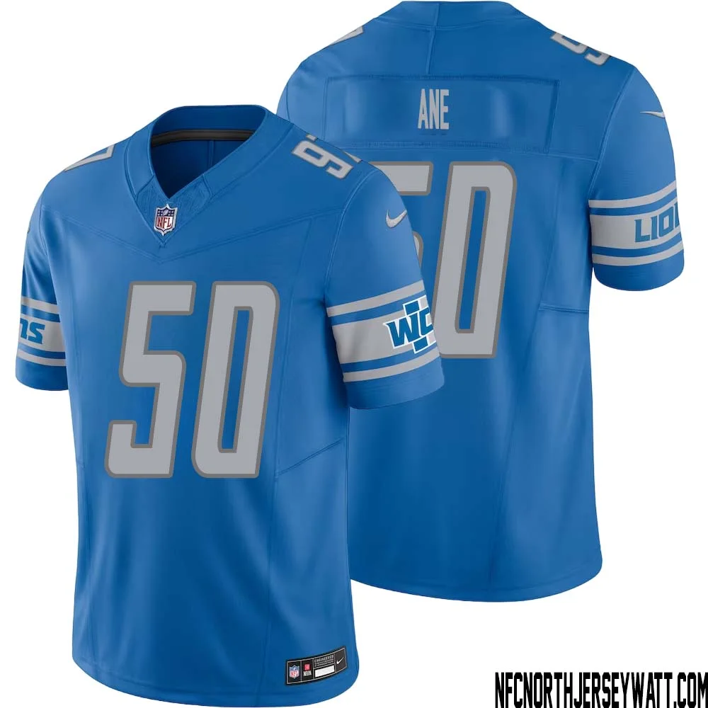 Charlie Ane No 50 Men Blue Detroit Lions Vapor F.U.S.E. Limited Jersey
