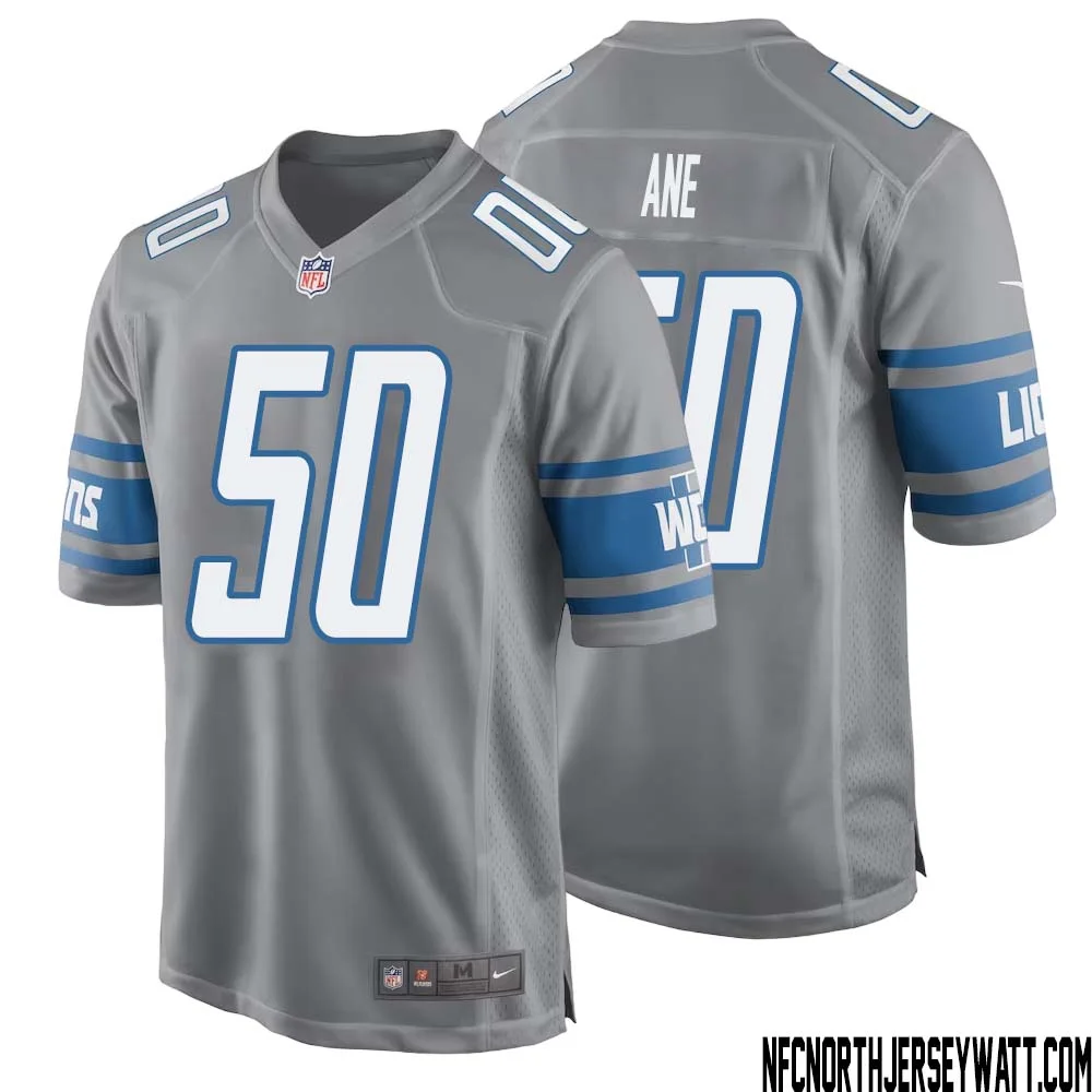 Charlie Ane No 50 Men Gray Detroit Lions Player Alternate Game Jersey 1