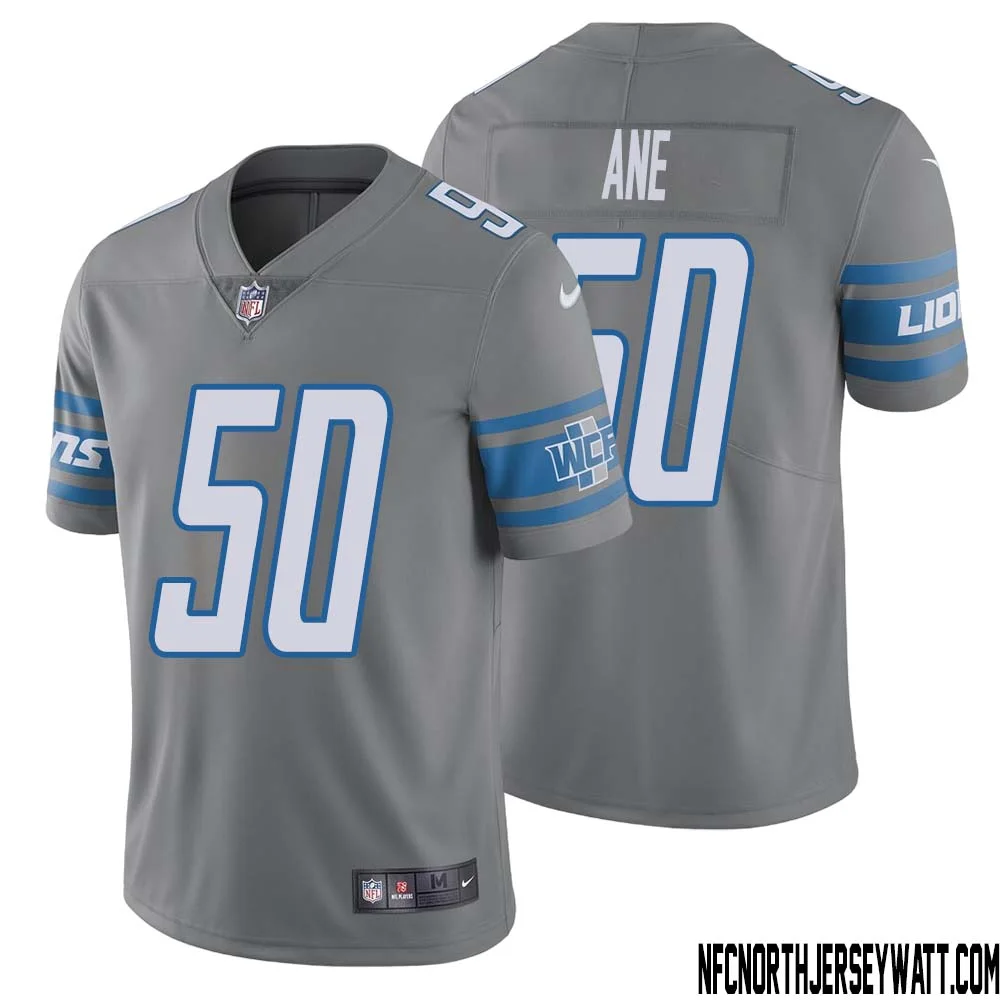 Charlie Ane No 50 Men Steel Detroit Lions Vapor Untouchable Color Rush Limited Player Jersey