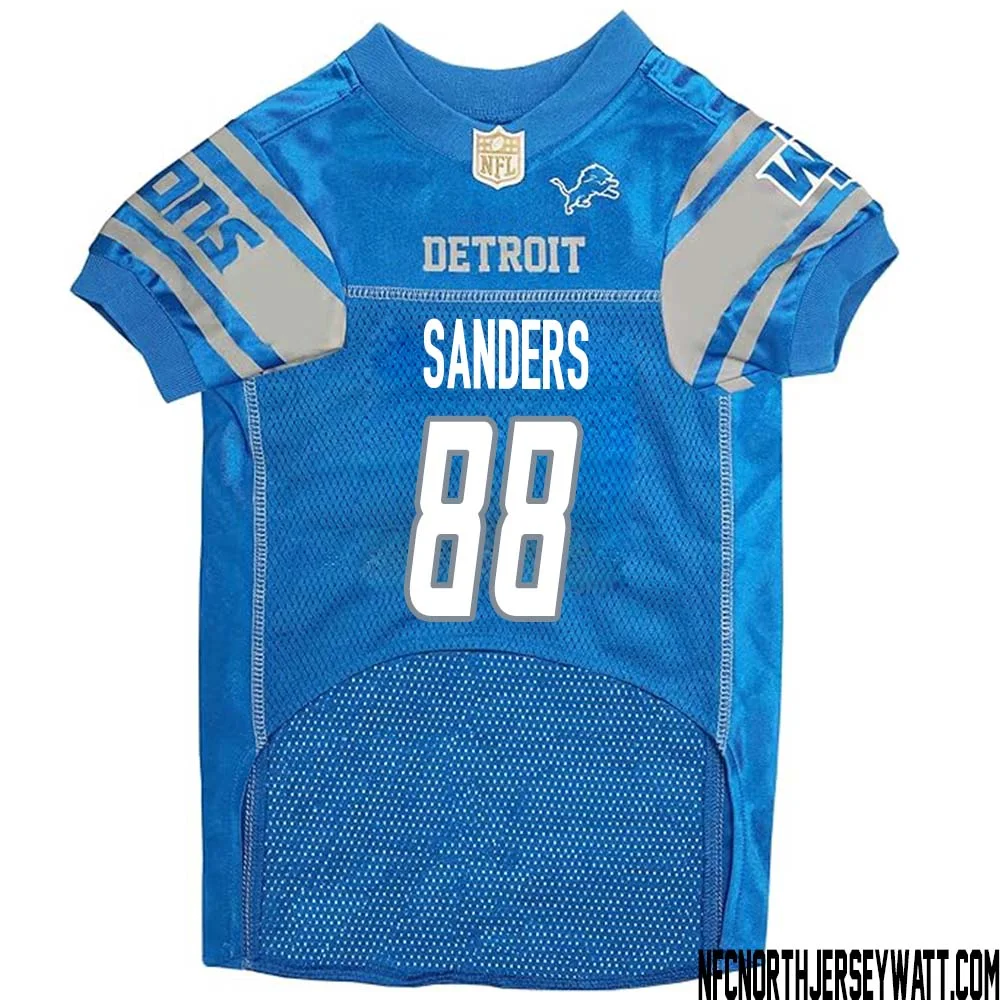 Charlie Sanders No 88 Blue Detroit Lions Dog Jersey
