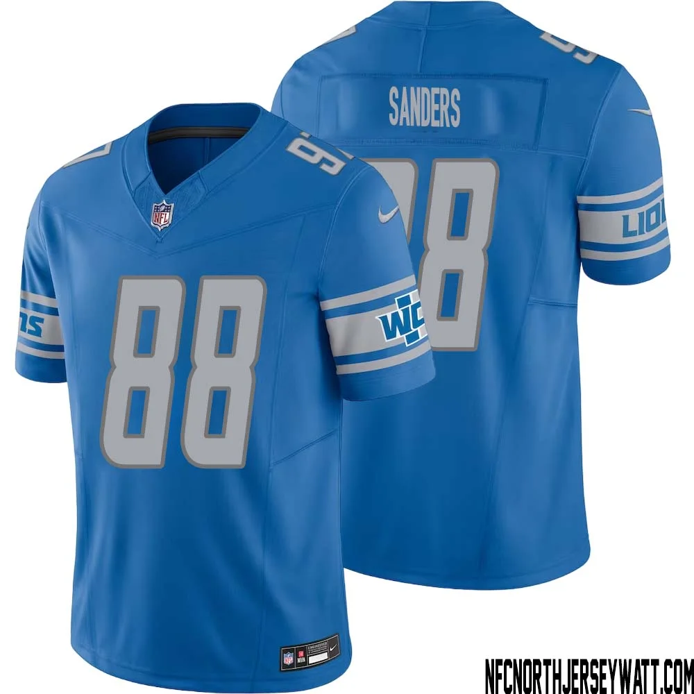 Charlie Sanders No 88 Men Blue Detroit Lions Vapor F.U.S.E. Limited Jersey 1
