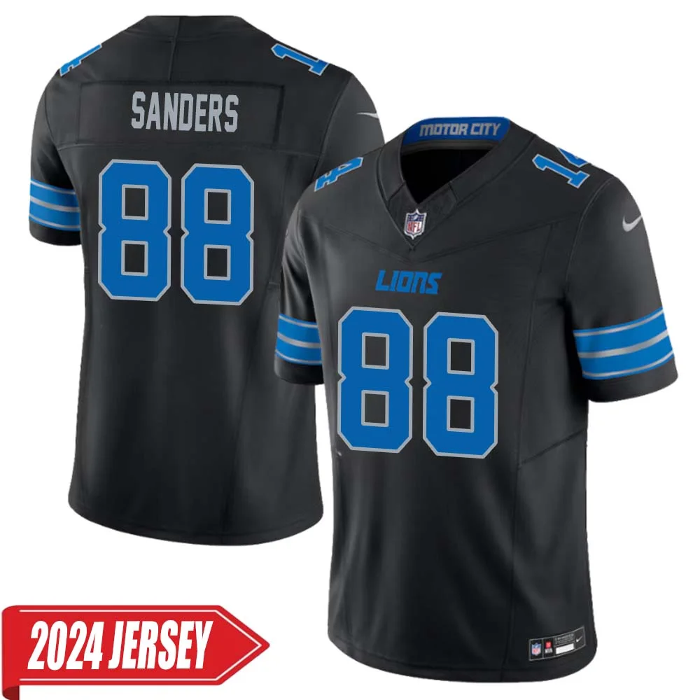 Charlie Sanders No 88 Men s Detroit Lions 2nd Alternate Vapor F.U.S.E. Limited 2024 Jersey Black