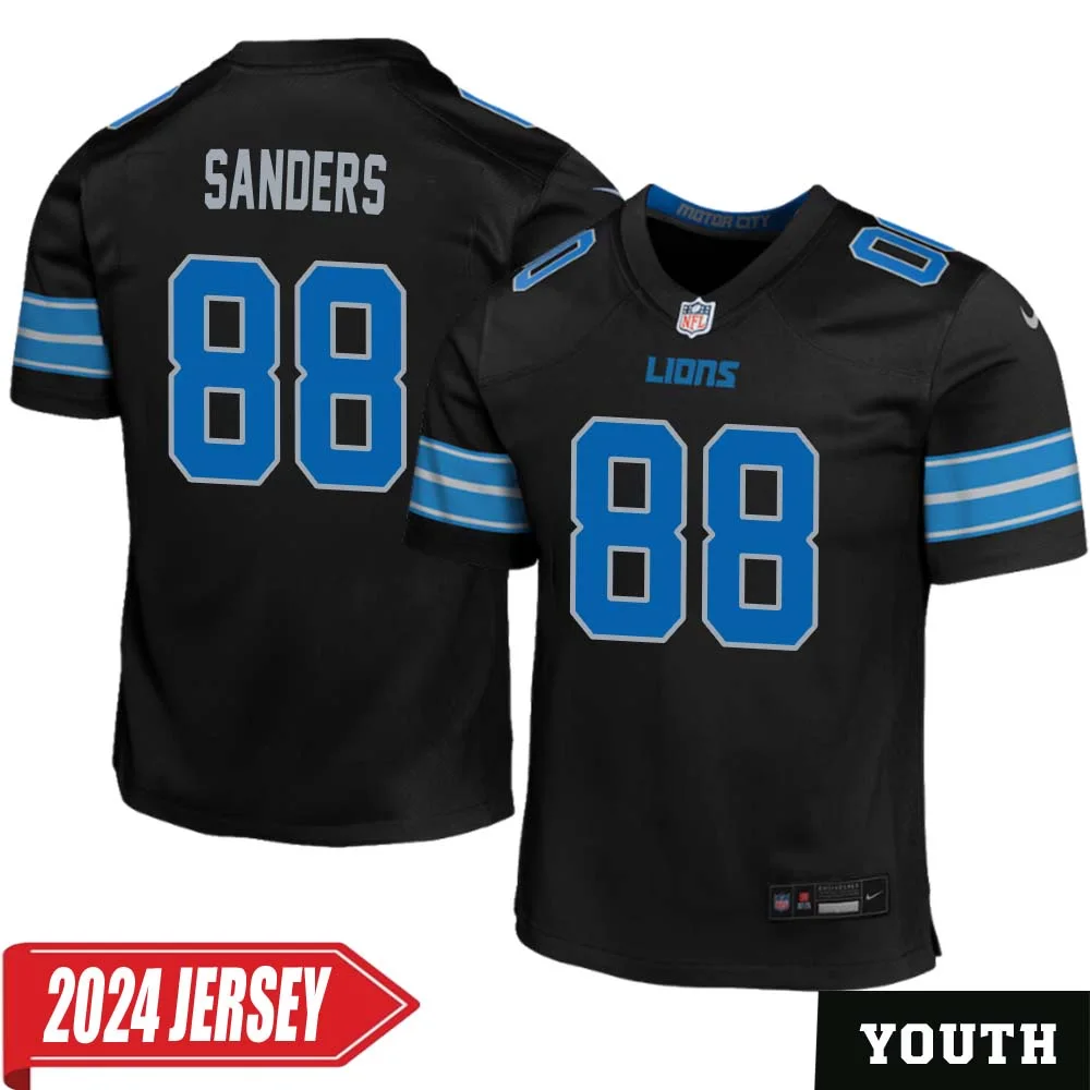 Charlie Sanders No 88 Youth s Detroit Lions 2nd Alternate Vapor F.U.S.E. Limited 2024 Jersey Black