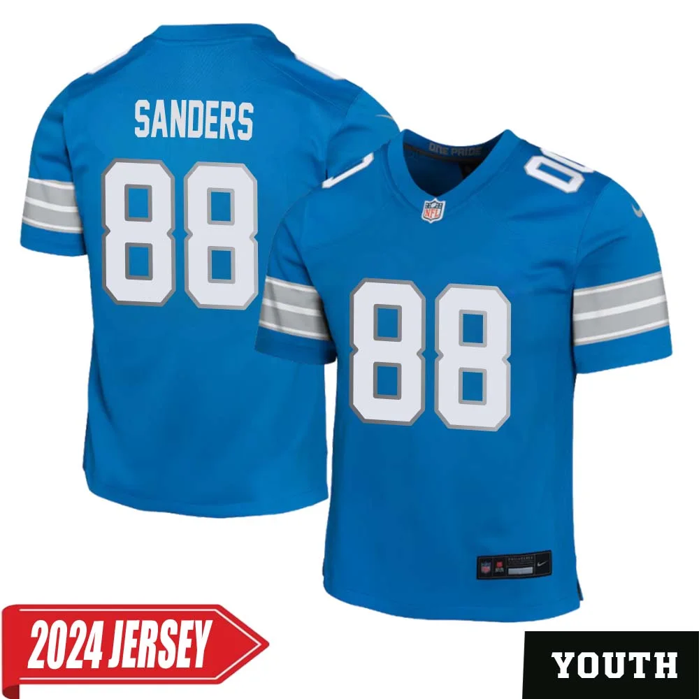 Charlie Sanders No 88 Youth s Detroit Lions Home Game 2024 Jersey Blue