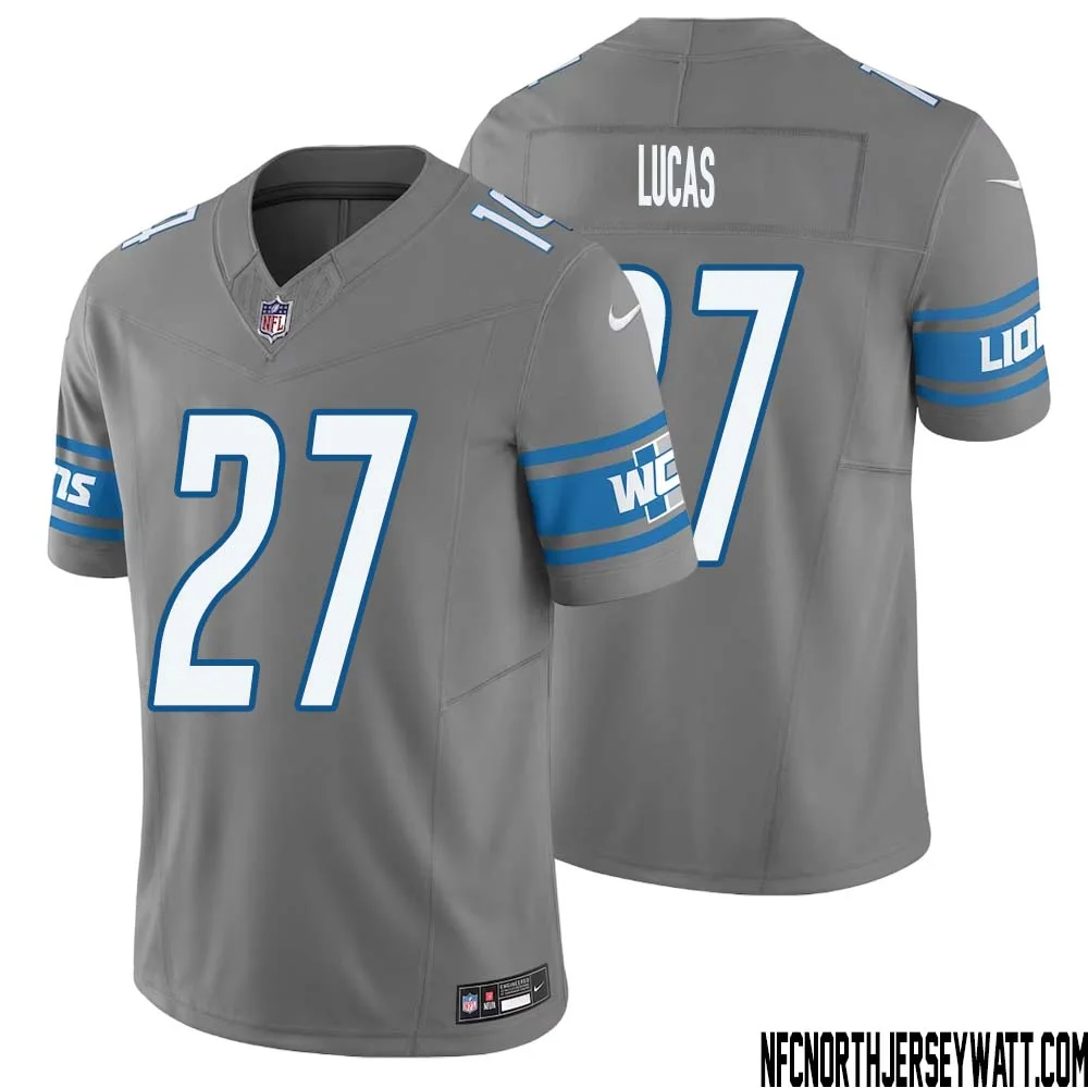 Chase Lucas No 27 Men Detroit Lions Vapor F.U.S.E. Limited Jersey Silver 1
