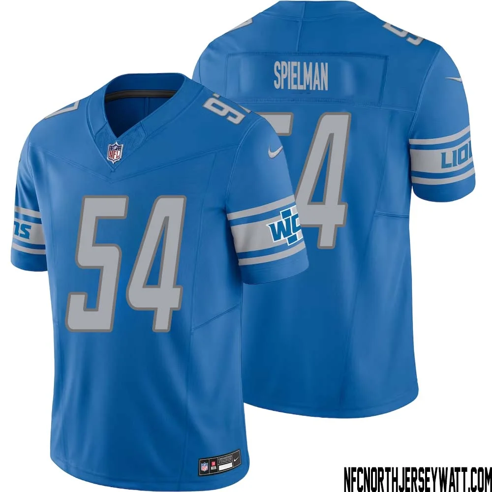 Chris Spielman No 54 Men Blue Detroit Lions Vapor F.U.S.E. Limited Jersey