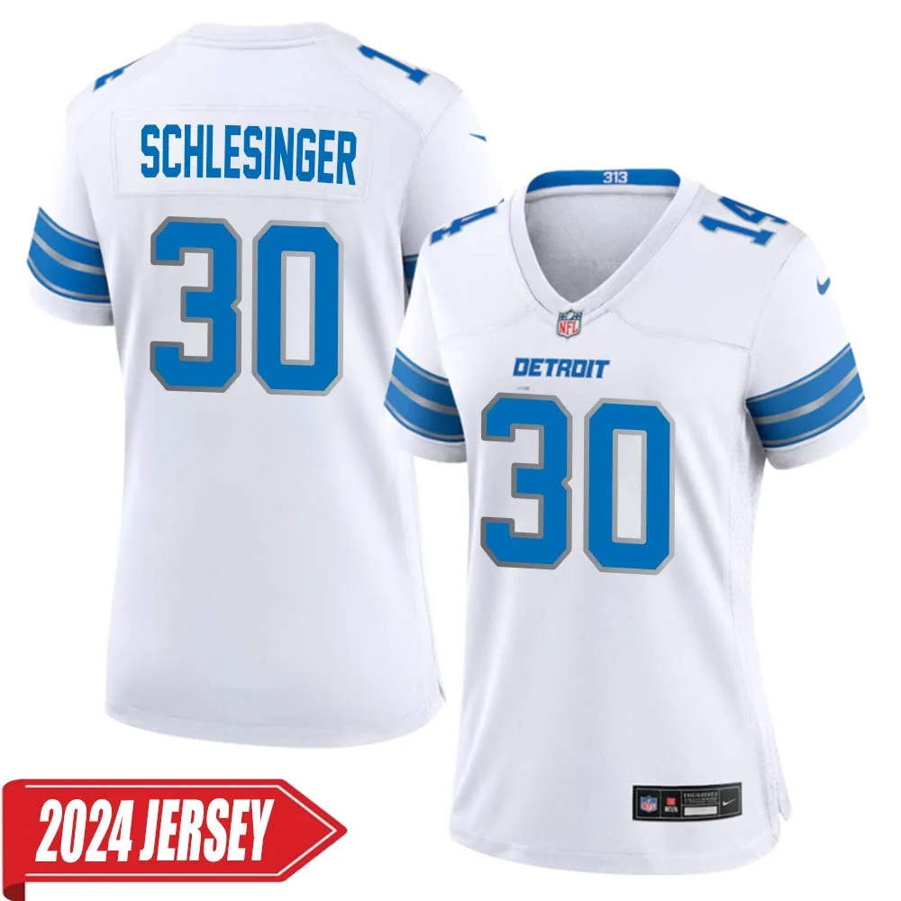 Cory Schlesinger No 30 Woman s Detroit Lions Away Game 2024 Jersey White