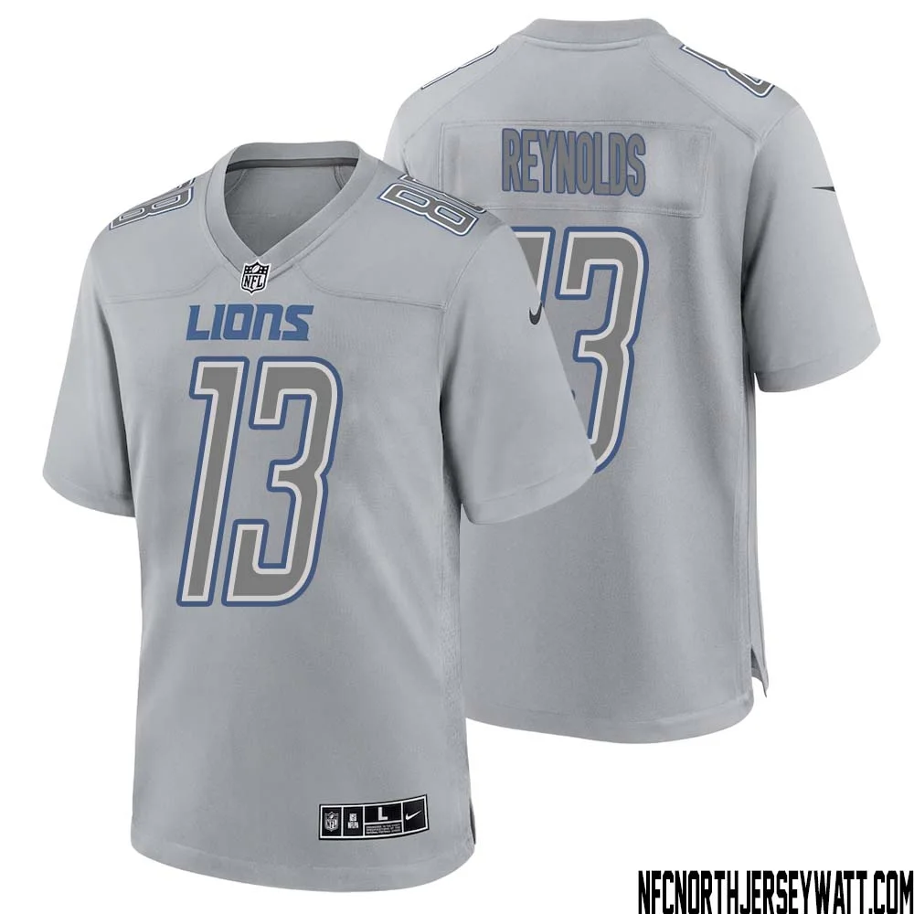 Craig Reynolds No 13 Men Gray Detroit Lions Atmosphere Fashion Game Jersey 1