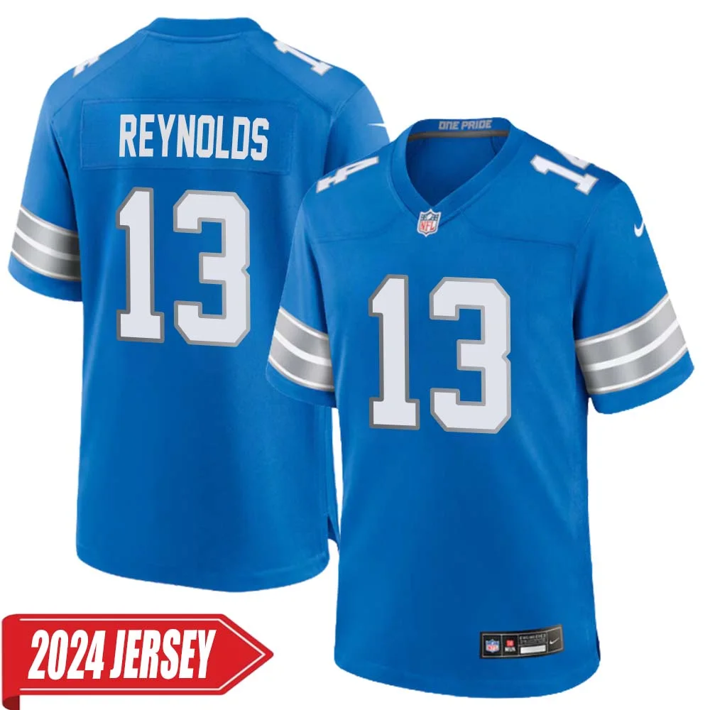 Craig Reynolds No 13 Men s Detroit Lions Home Game 2024 Jersey Blue