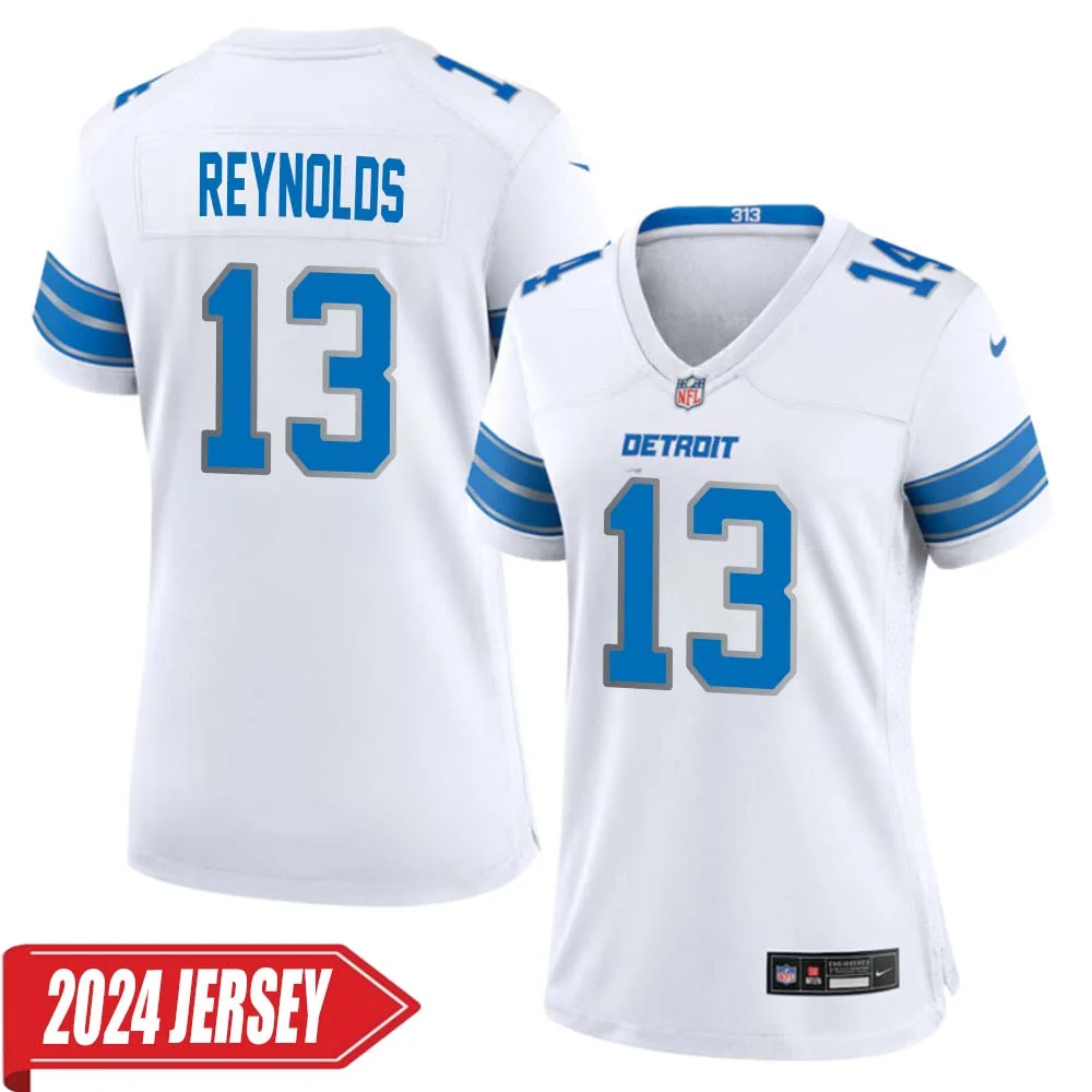 Craig Reynolds No 13 Woman s Detroit Lions Away Game 2024 Jersey White