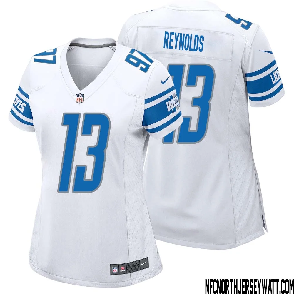 Craig Reynolds No 13 Women White Detroit Lions Player Away Game Jersey 1
