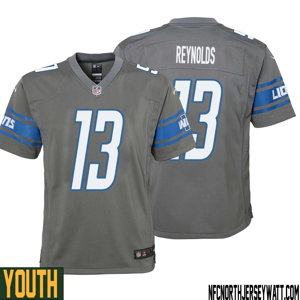 Craig Reynolds No 13 Youth Gray Detroit Lions Player Alternate Game Jersey 1