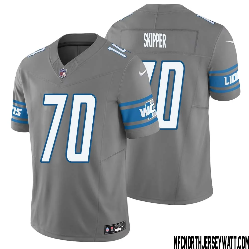 Dan Skipper No 70 Men Detroit Lions Vapor F.U.S.E. Limited Jersey Silver 1