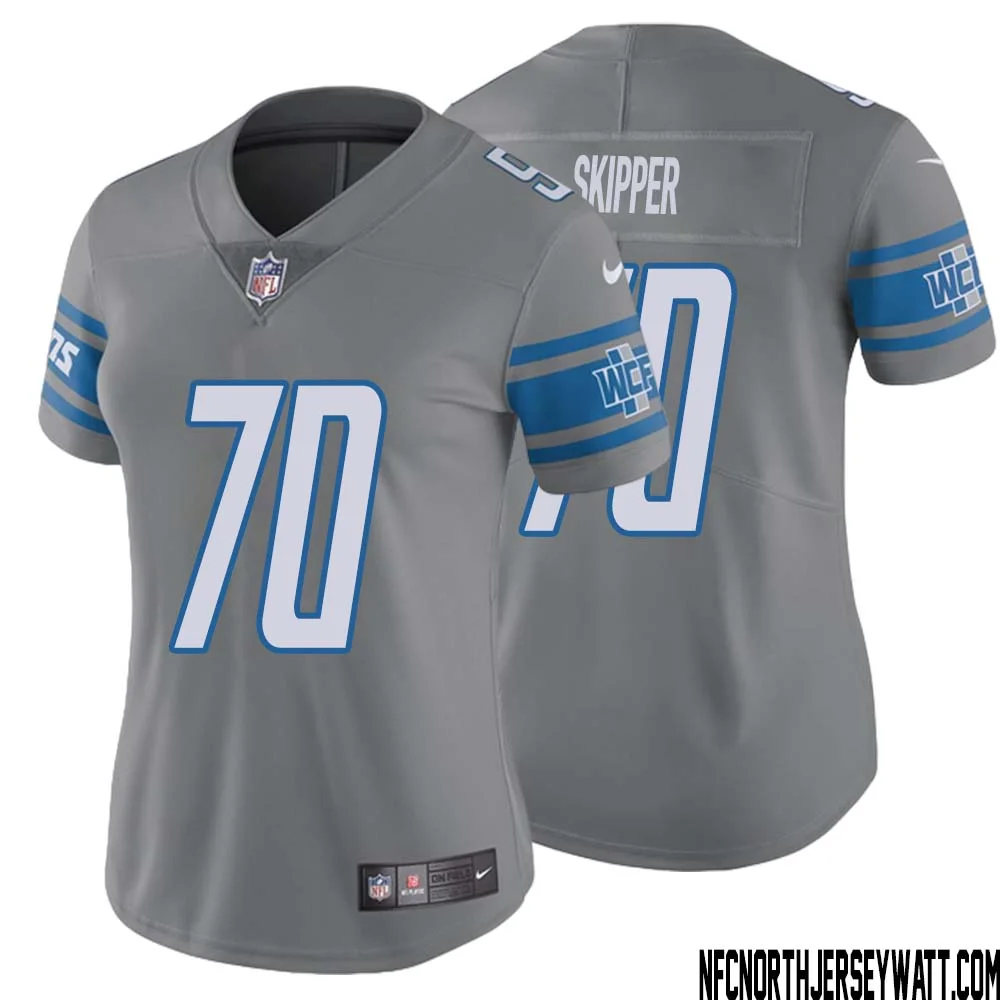 Dan Skipper No 70 Women Steel Detroit Lions Vapor Untouchable Color Rush Limited Player Jersey