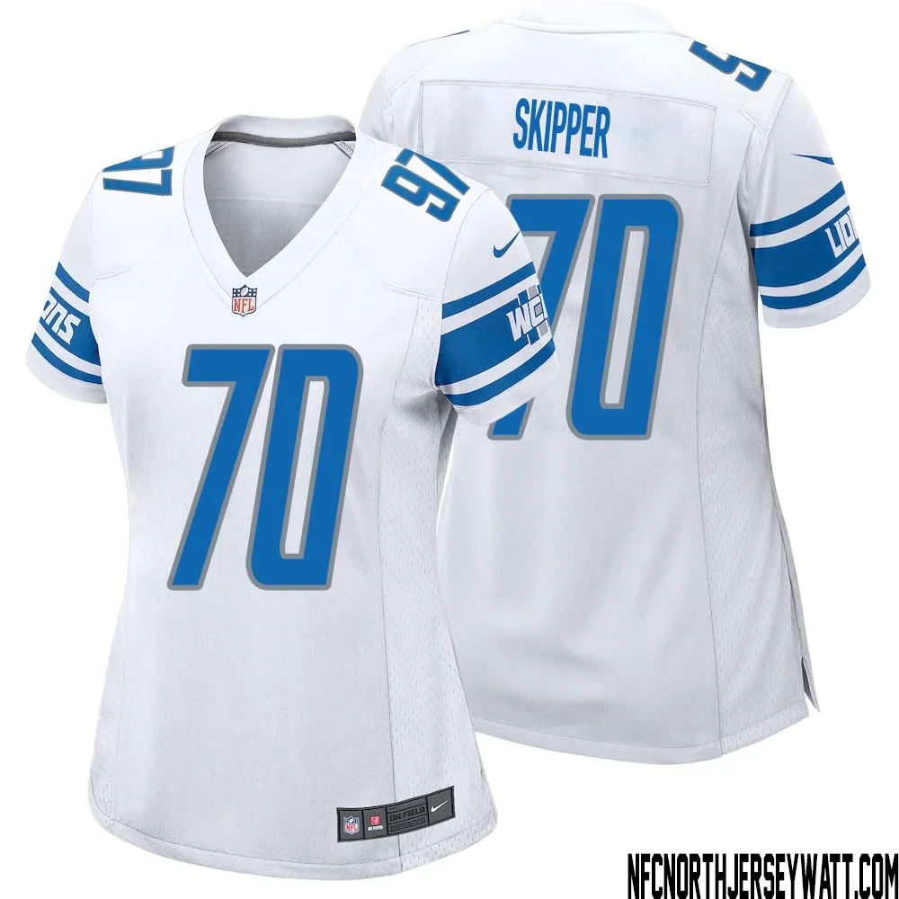 Dan Skipper No 70 Women White Detroit Lions Player Away Game Jersey