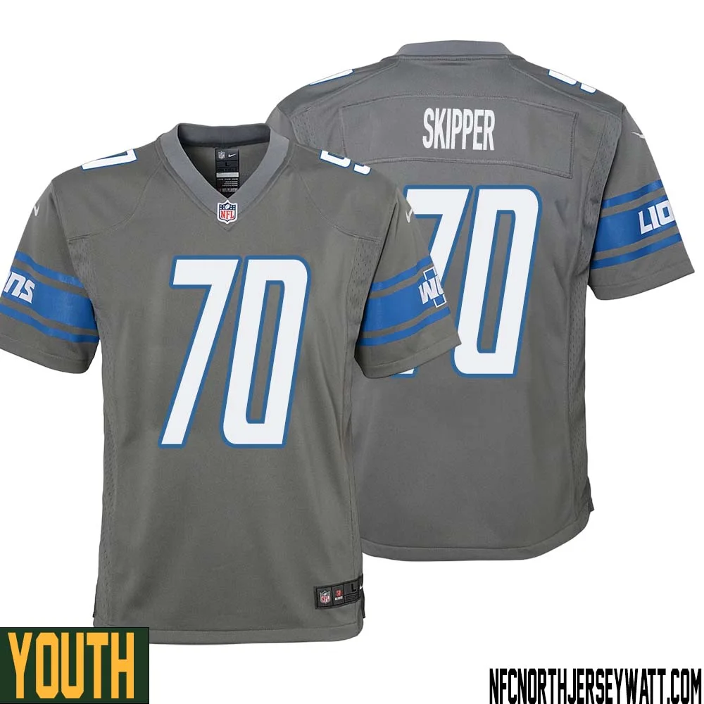 Dan Skipper No 70 Youth Gray Detroit Lions Player Alternate Game Jersey 1