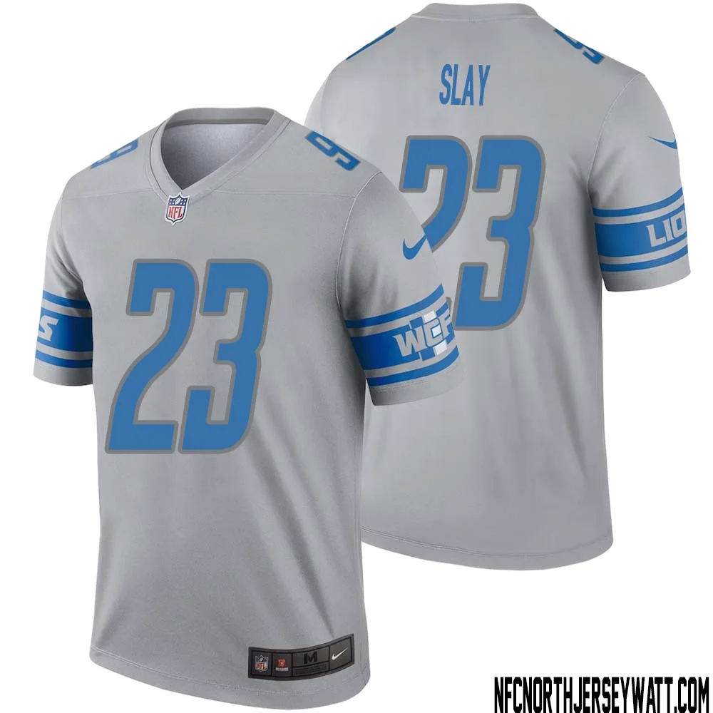 Darius Slay No 23 Men Gray Detroit Lions Inverted Legend Jersey 1
