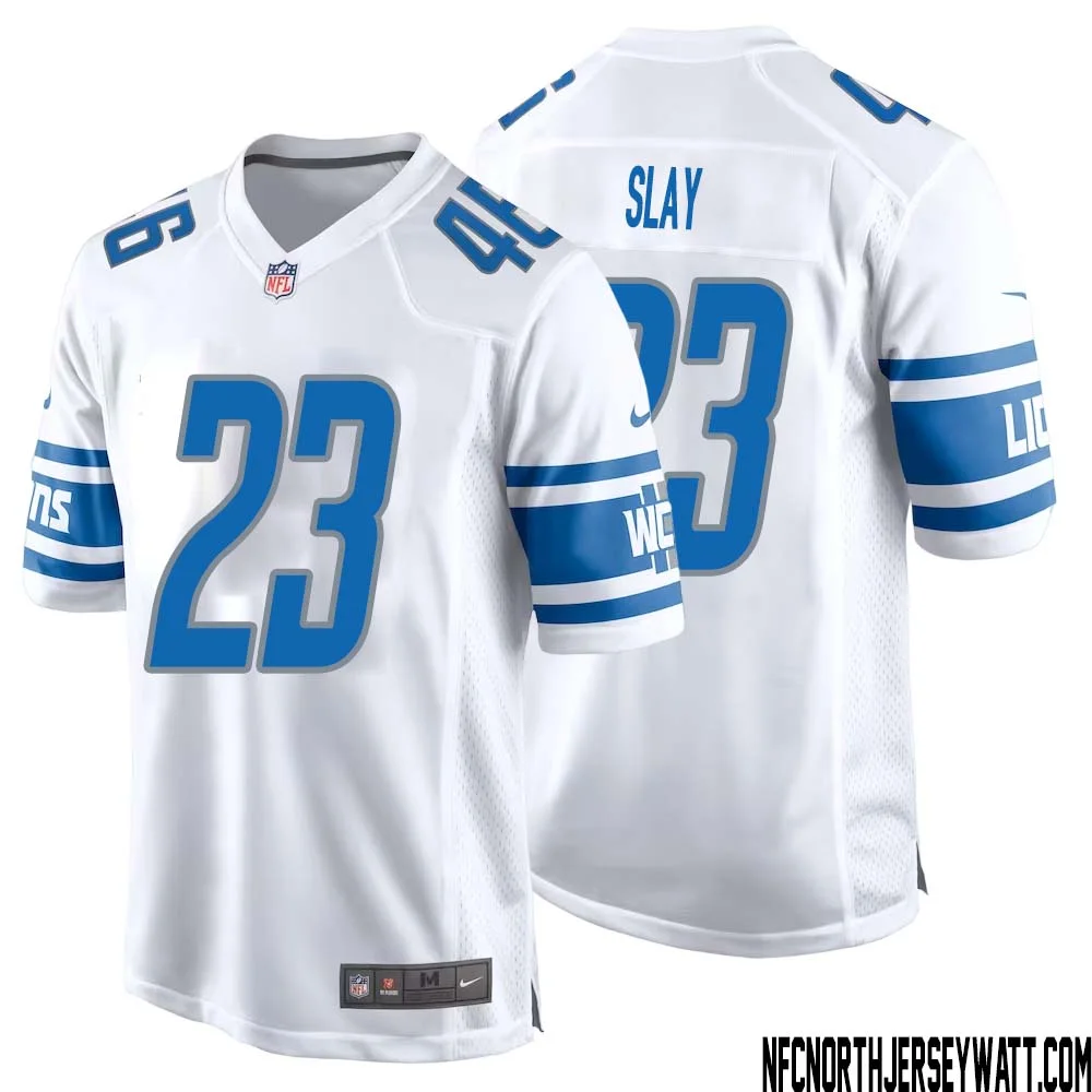 Darius Slay No 23 Men White Detroit Lions Player Away Game Jersey