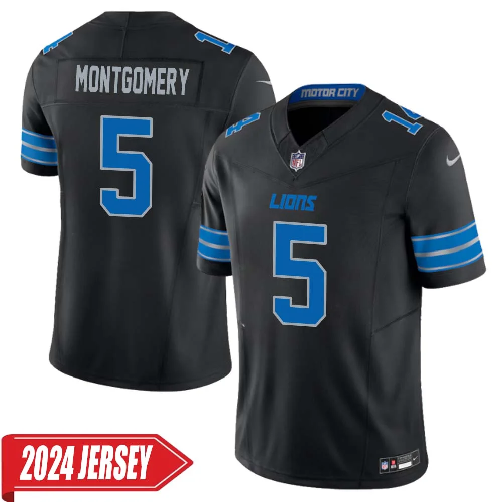 David Montgomery No 5 Men s Detroit Lions 2nd Alternate Vapor F.U.S.E. Limited 2024 Jersey Black