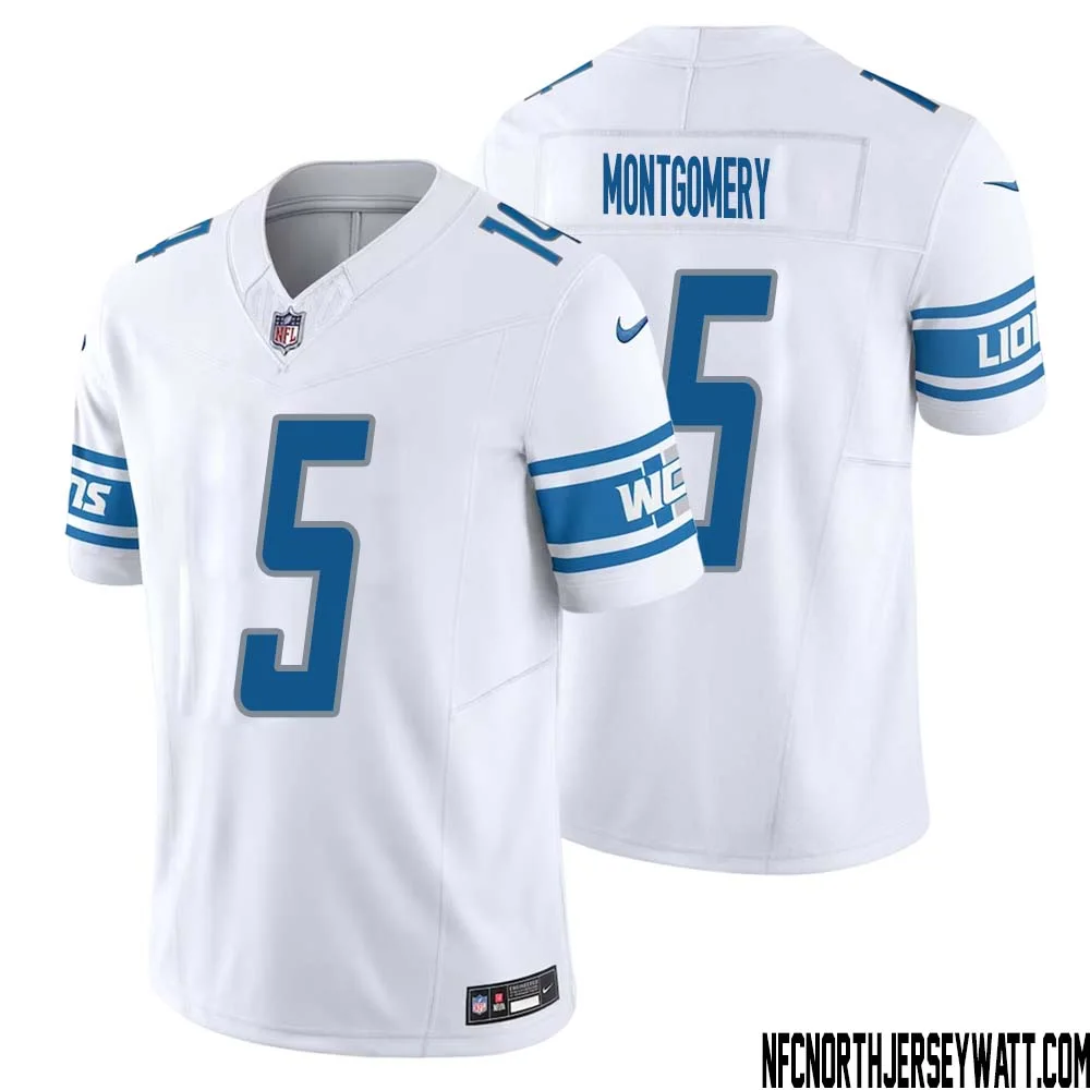 David Montgomery No 5 Men White Detroit Lions Vapor F.U.S.E. Limited Jersey