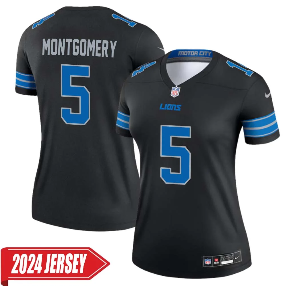 David Montgomery No 5 Woman s Detroit Lions 2nd Alternate Vapor F.U.S.E. Limited 2024 Jersey Black