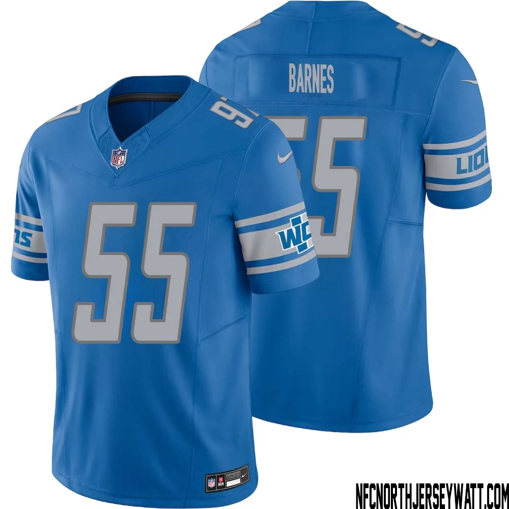 Derrick Barnes No 55 Men Blue Detroit Lions Vapor F.U.S.E. Limited Jersey
