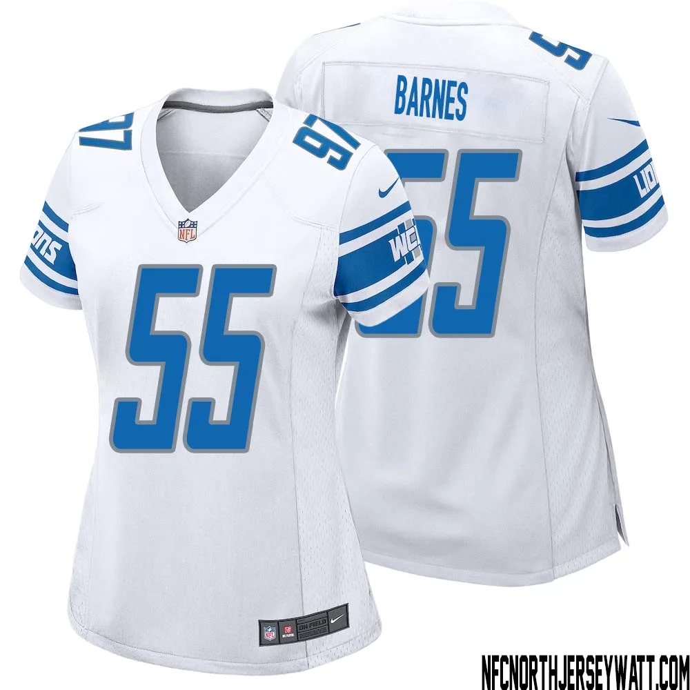 Derrick Barnes No 55 Women White Detroit Lions Player Away Game Jersey 1