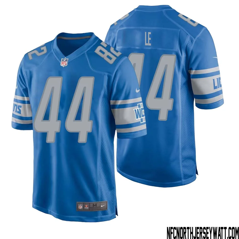Dick Le No 44 Men Blue Detroit Lions Player Home Game Jersey