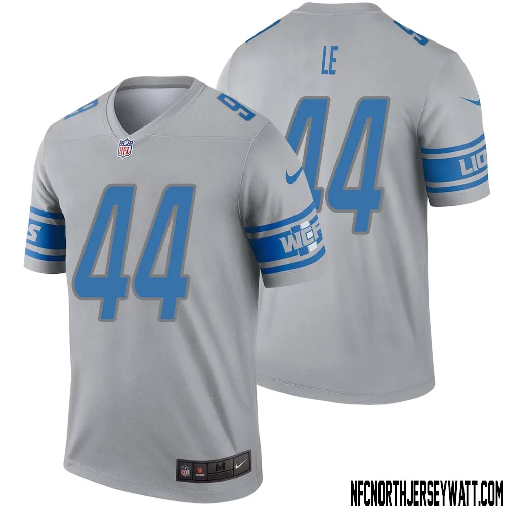 Dick Le No 44 Men Gray Detroit Lions Inverted Legend Jersey
