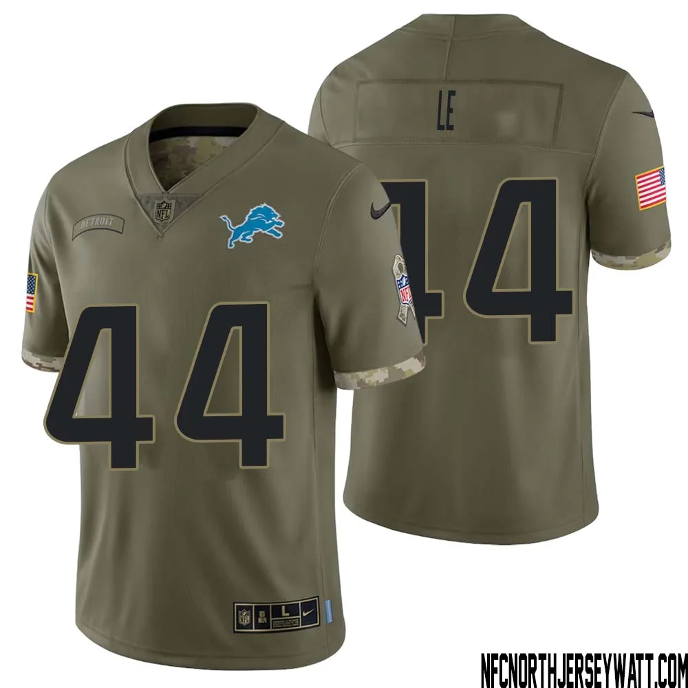 Dick Le No 44 Men Olive Detroit Lions 2022 Salute To Service Retired Player Limited Jersey