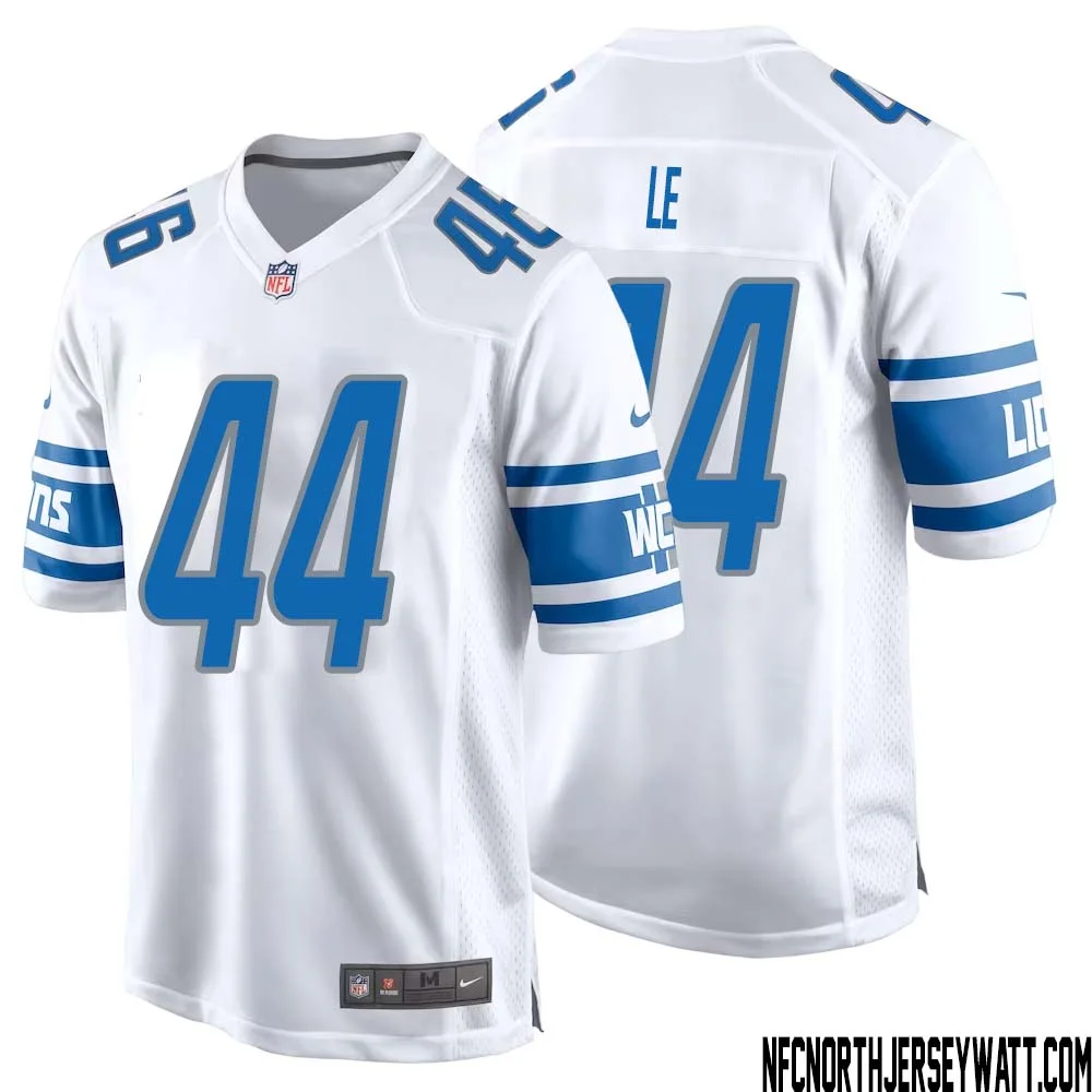 Dick Le No 44 Men White Detroit Lions Player Away Game Jersey