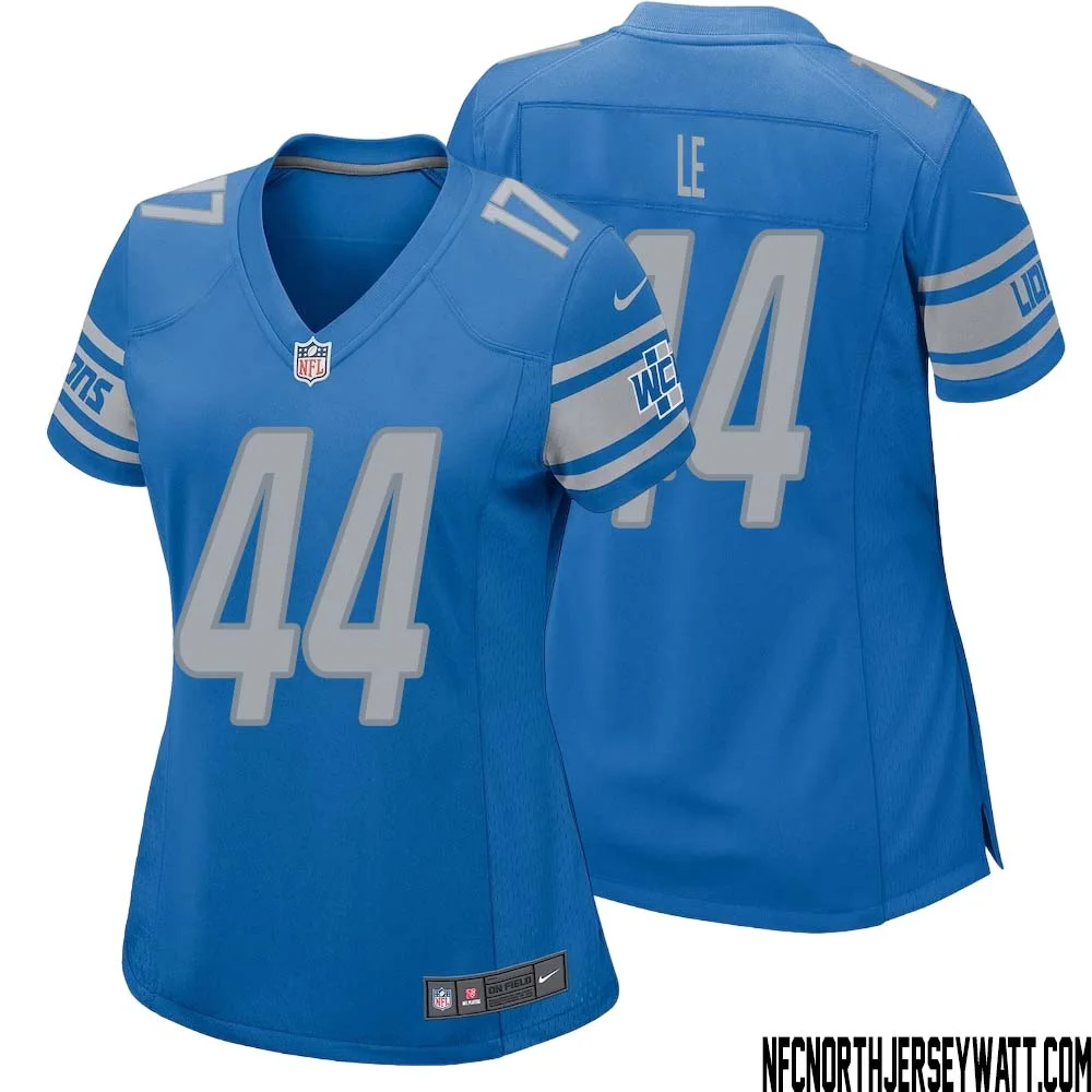 Dick Le No 44 Women Blue Detroit Lions Player Home Game Jersey