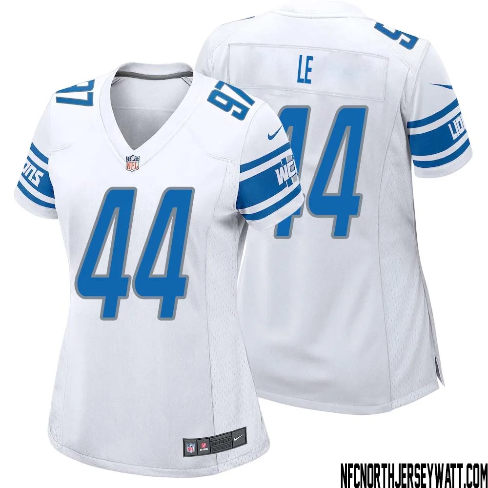 Dick Le No 44 Women White Detroit Lions Player Away Game Jersey 1