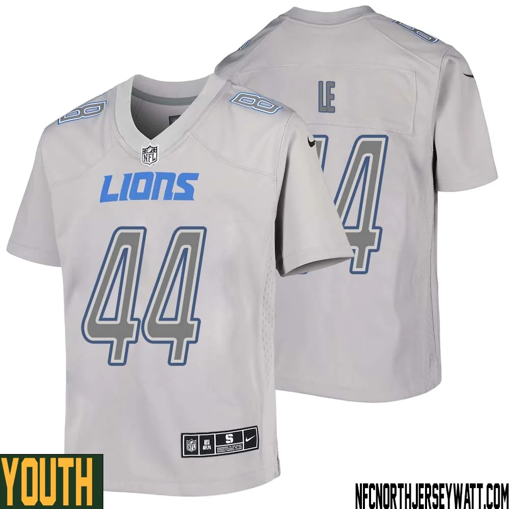 Dick Le No 44 Youth Gray Detroit Lions Atmosphere Fashion Game Jersey 1