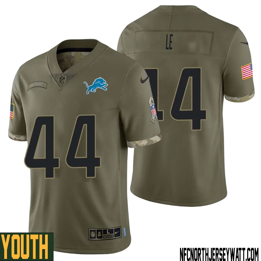 Dick Le No 44 Youth Olive Detroit Lions 2022 Salute To Service Retired Player Limited Jersey 1