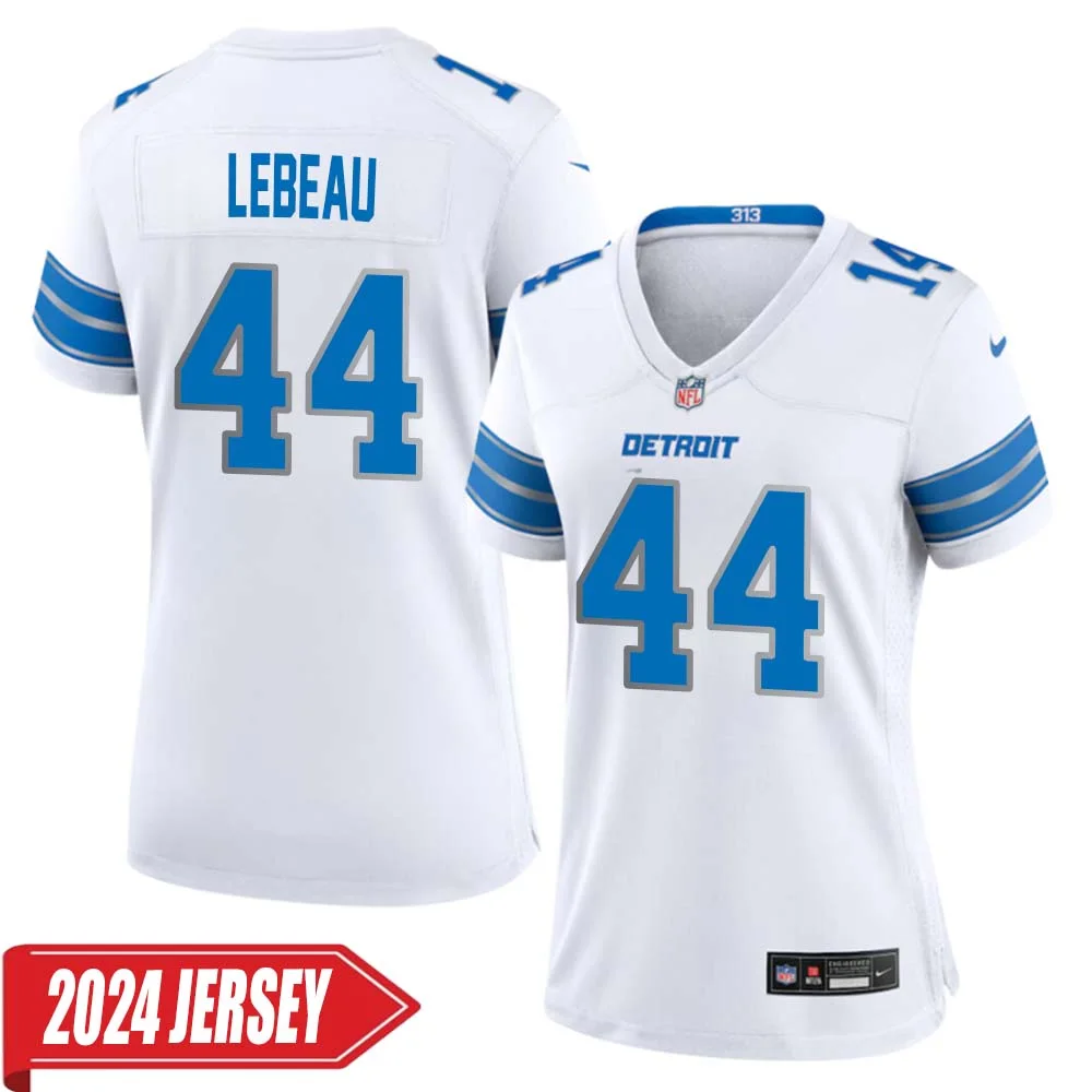 Dick LeBeau No 44 Woman s Detroit Lions Away Game 2024 Jersey White