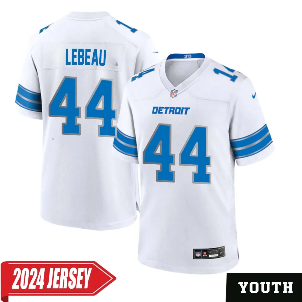 Dick LeBeau No 44 Youth s Detroit Lions Away Game 2024 Jersey White