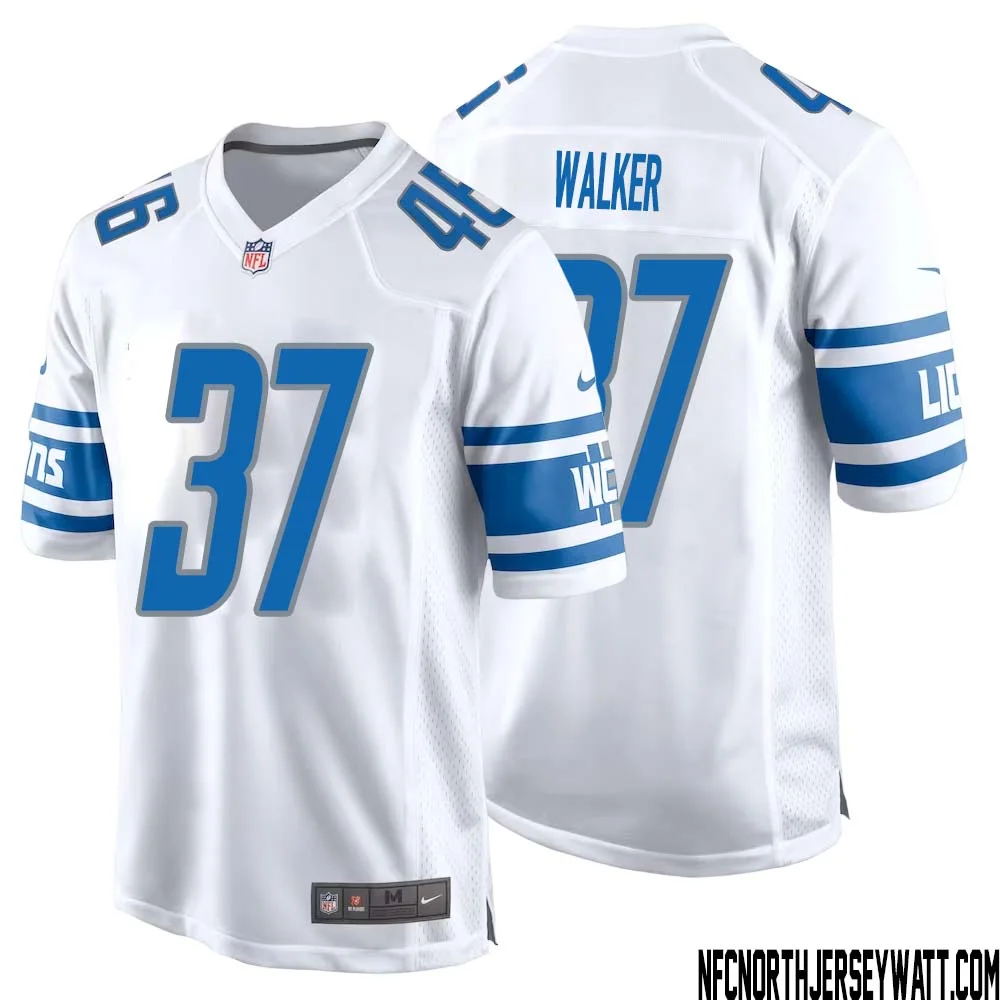 Doak Walker No 37 Men White Detroit Lions Player Away Game Jersey 1