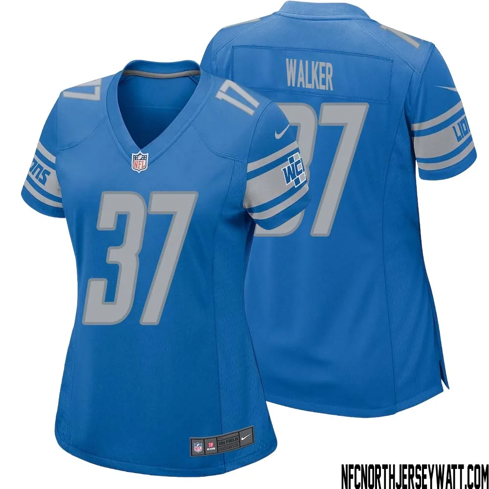 Doak Walker No 37 Women Blue Detroit Lions Player Home Game Jersey 1
